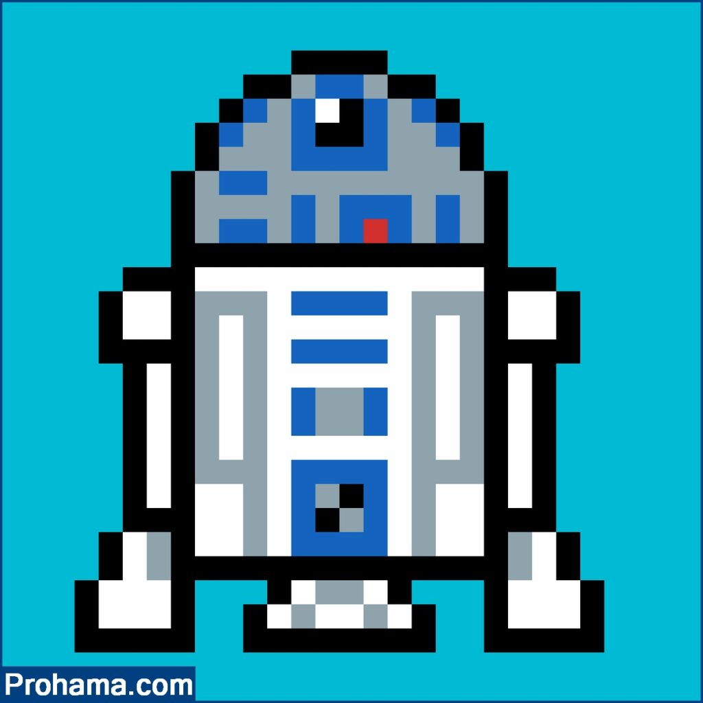 R2D2 Pixel Art | Star Wars Pixel Art