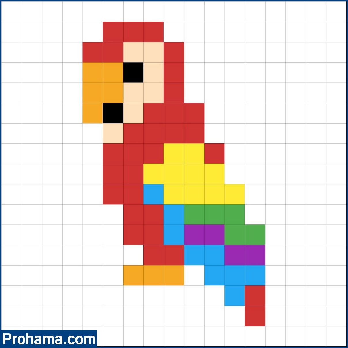 easy parrot pixel art