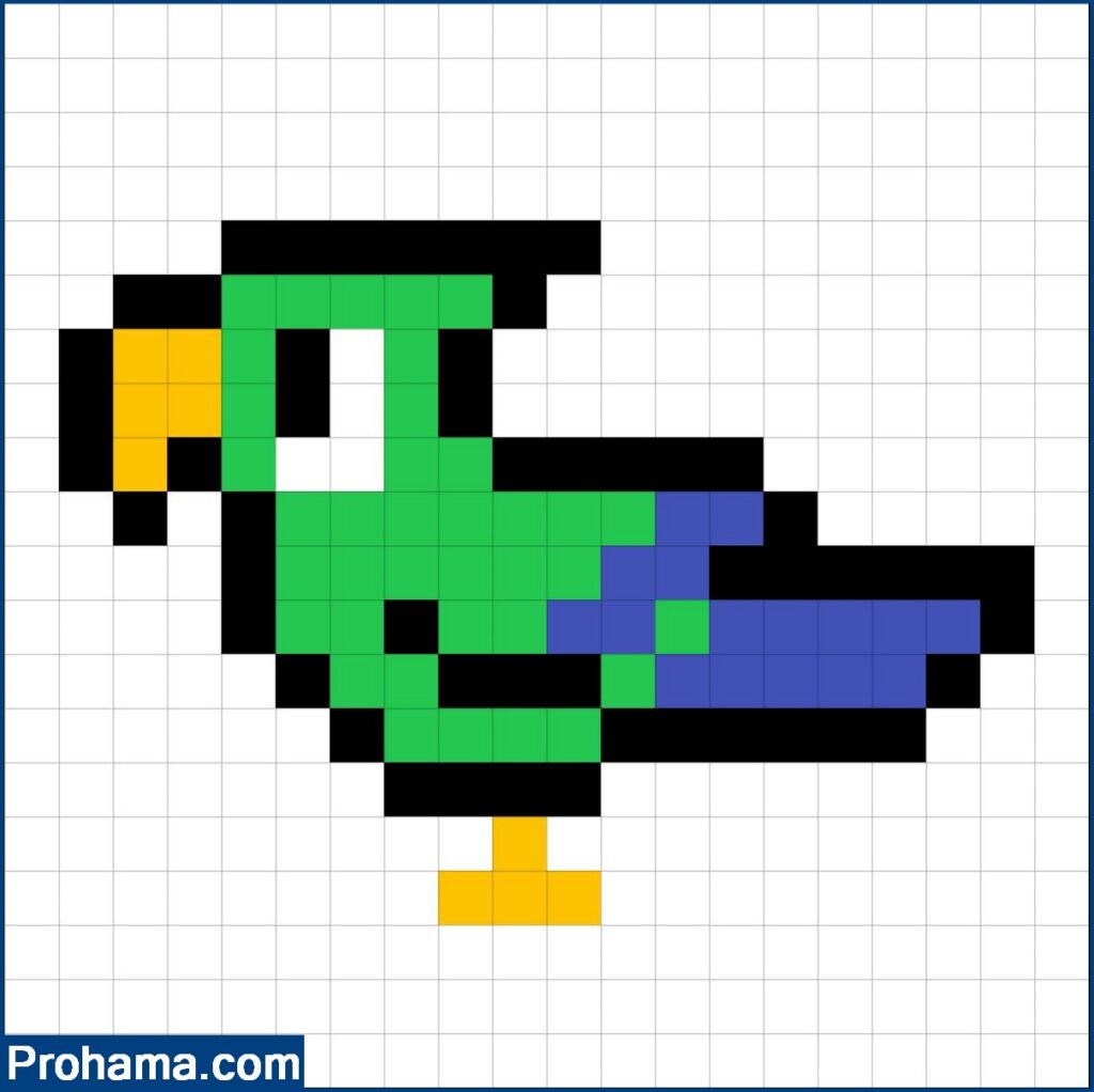 Simple Pixel Art Bird | Easy Easy Pixel Art | 16x16 Pixel Art