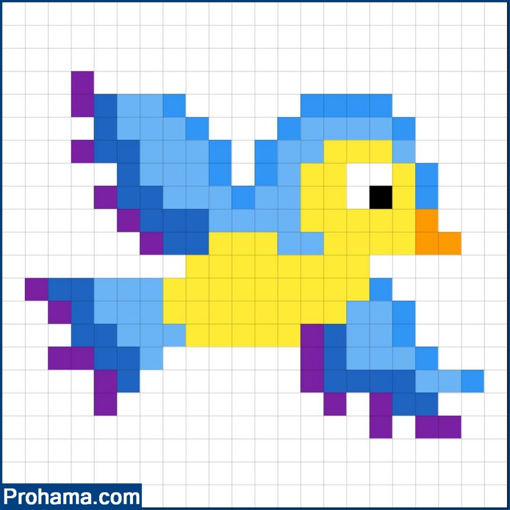 Pixel Art Bird | Super Easy Pixel Art | Pixel Art 16x16