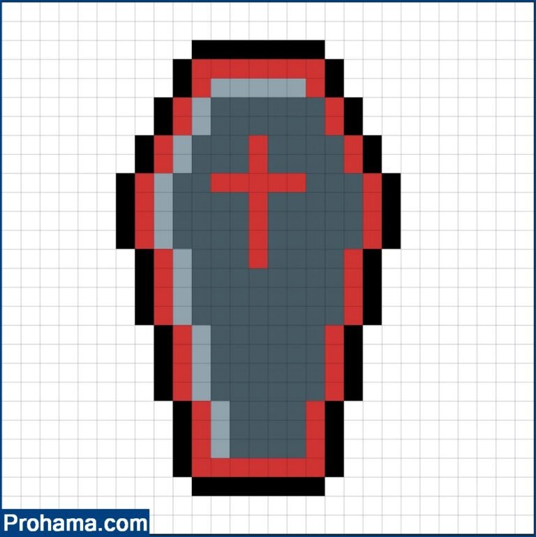 Pixel Rip Coffin Halloween Pixel Art | Creepy Pixel Art