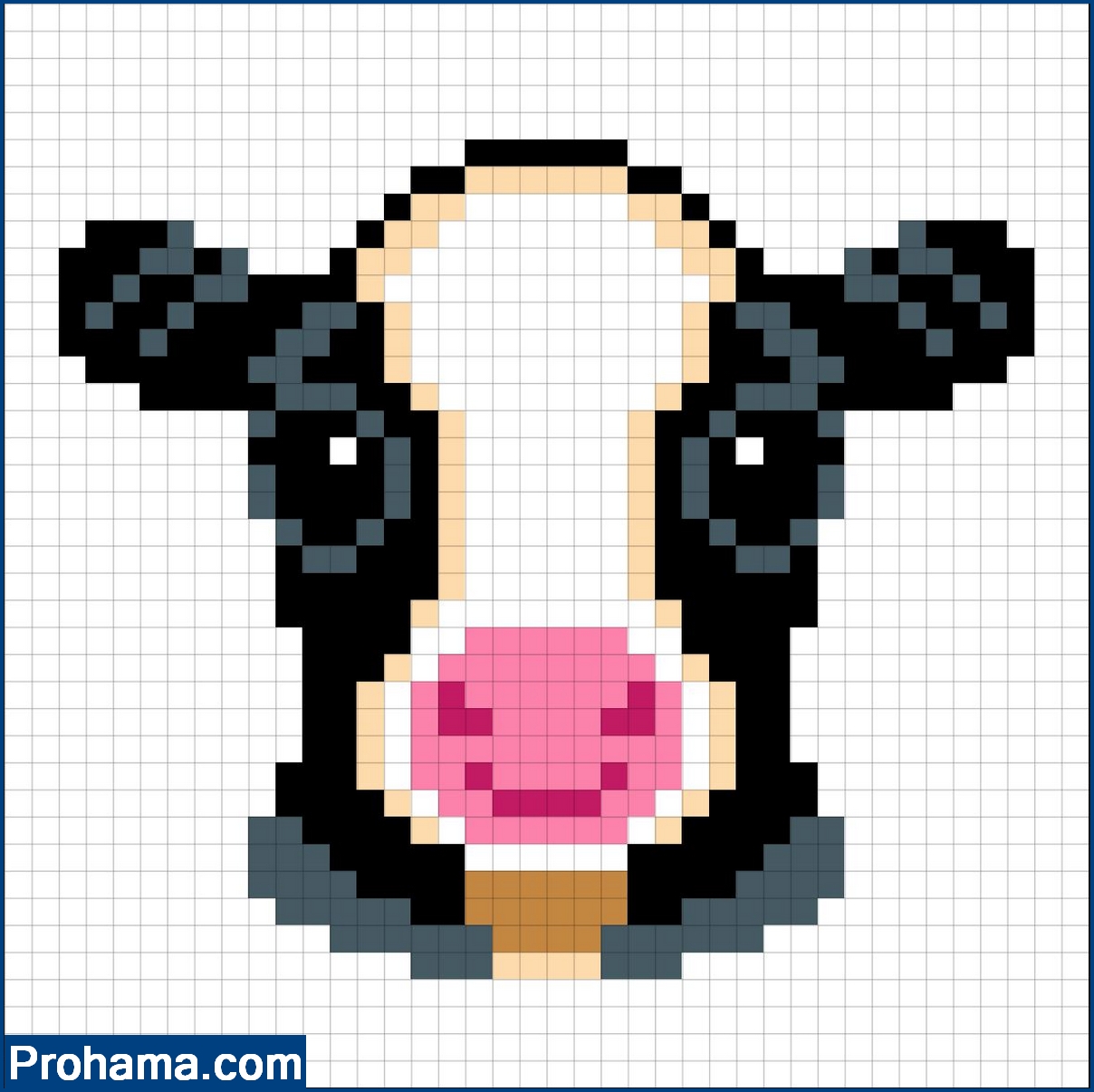 cow perler bead template