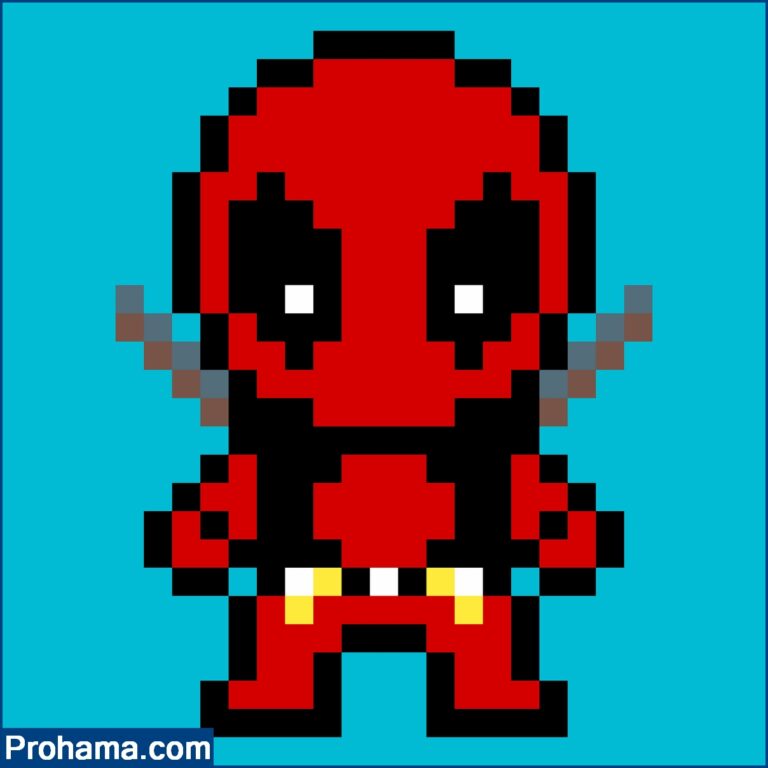 Deadpool Pixel Art | Super Hero Pixel Art