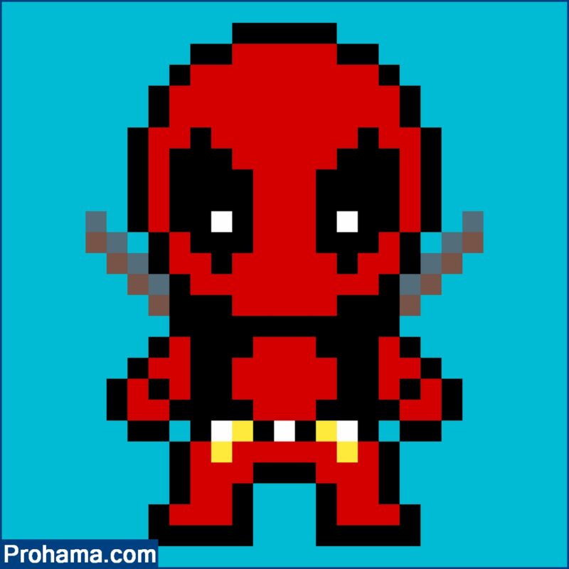 Deadpool Pixel Art Super Hero Pixel Art