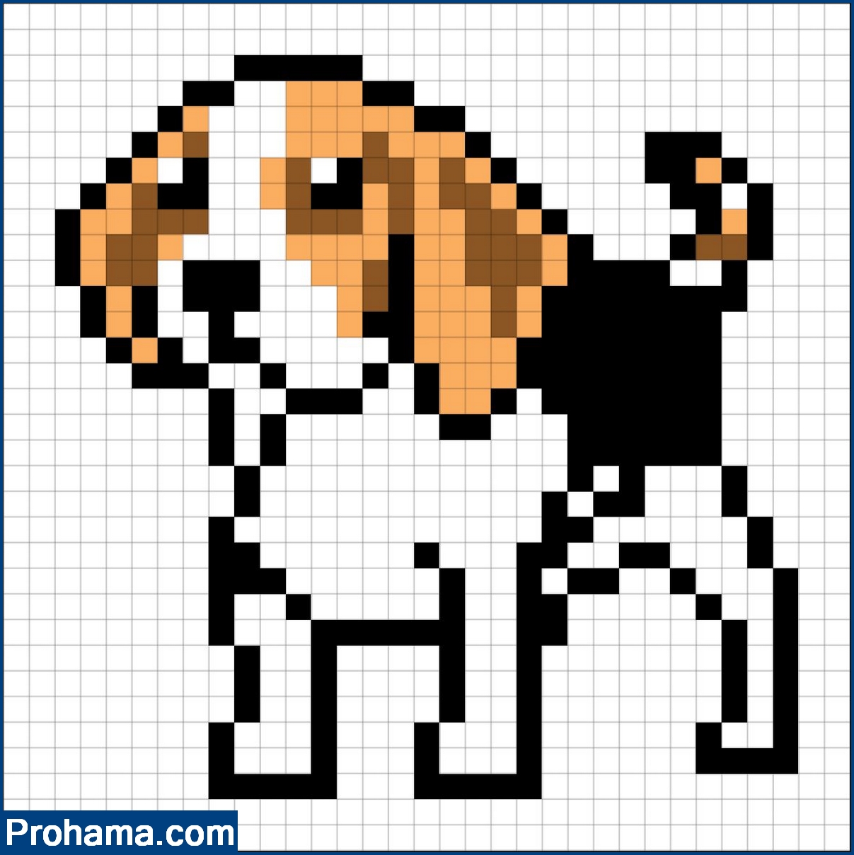 dog pixel art grid