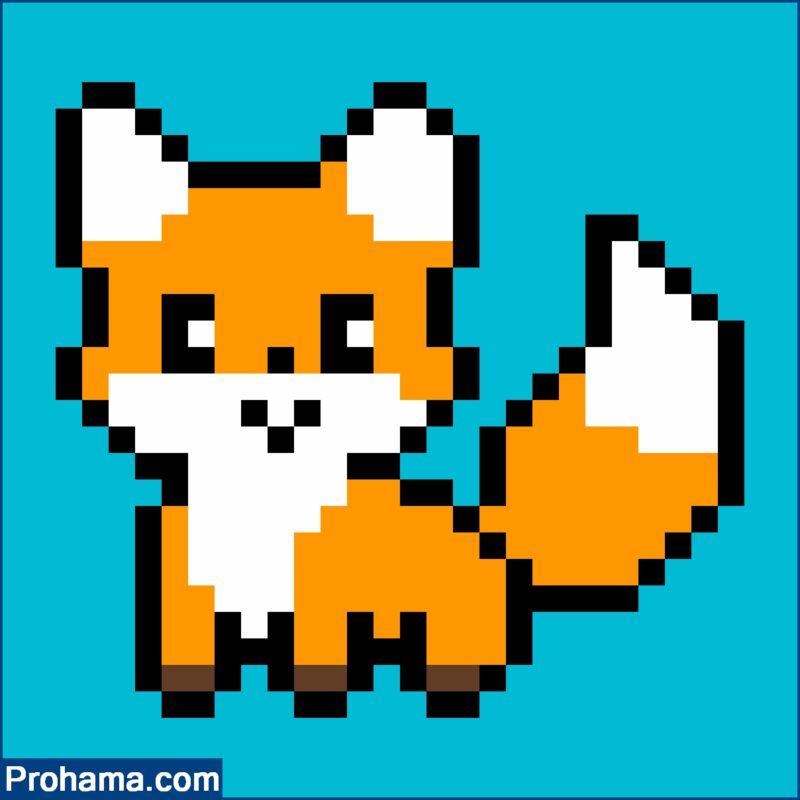 Fox Pixel Art | Cute Pixel Art | 8 bit drawing