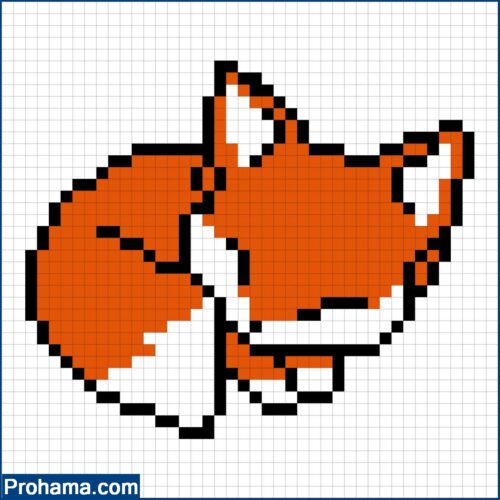 Fox Pixel Art | 8 bit drawing | Easy Cute Pixel Art