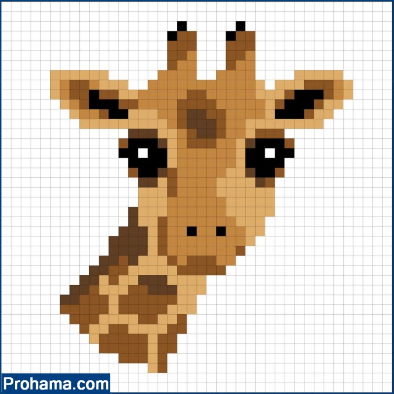 Giraffe Pixel Art | Animals Pixel Art | 32x32 Pixel Art