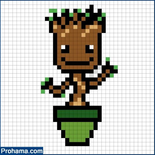 Groot Pixel Art | I Am Groot