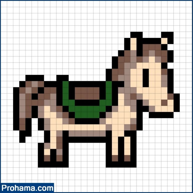 Pixel Horse | Simple Pixel Art | 20x20 Pixel Art