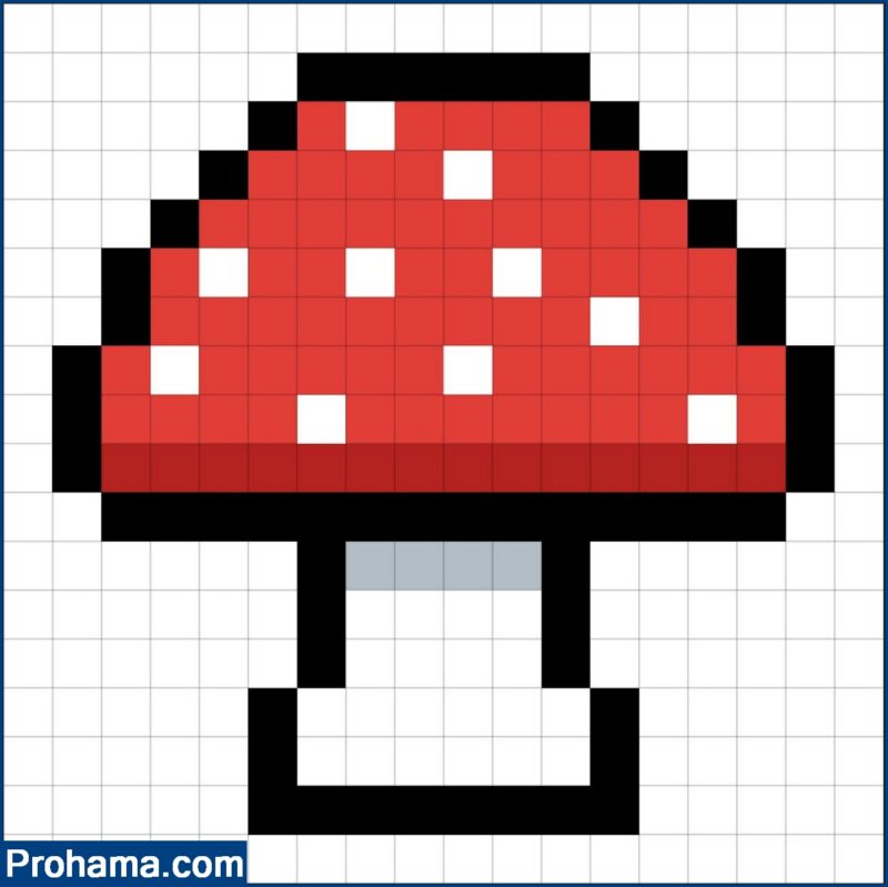 Easy Pixel Art Mushroom | 16x16 Pixel Art | Easy Easy Pixel Art