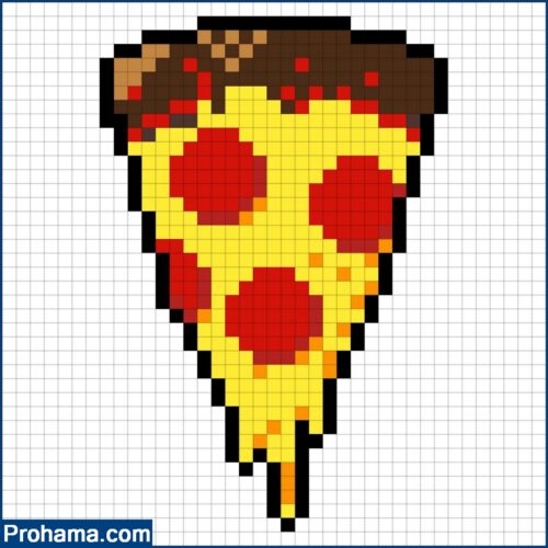 Pizza Pixel Art Grid | Food Pixel Art