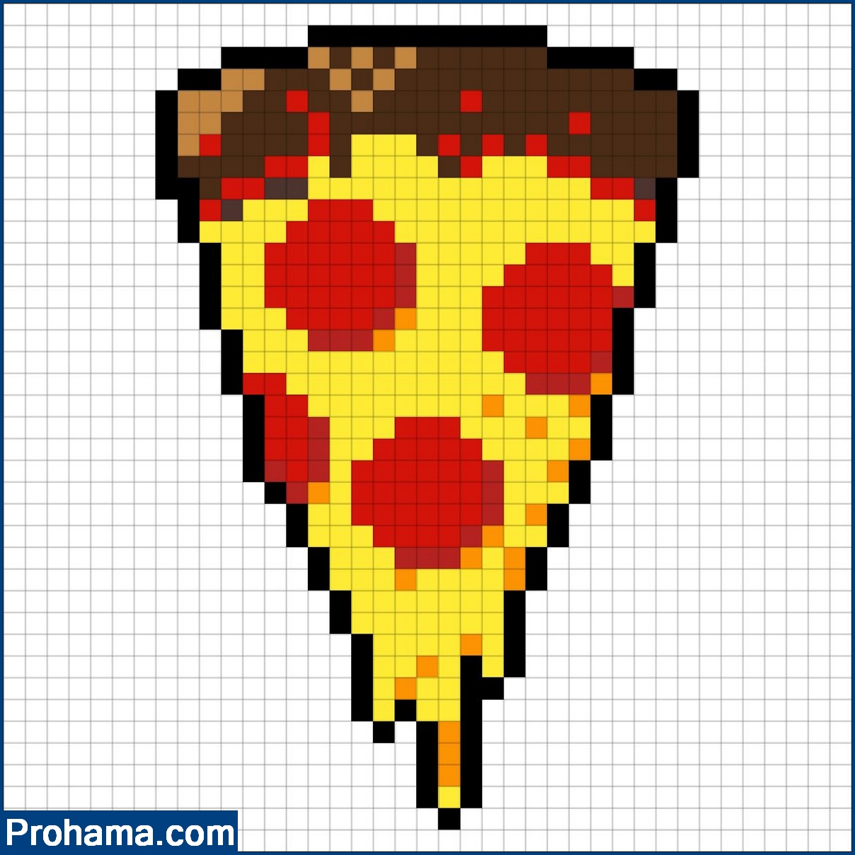 pizza pixel art grid