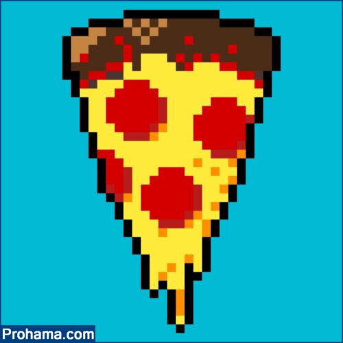 Pizza Pixel Art Grid | Food Pixel Art