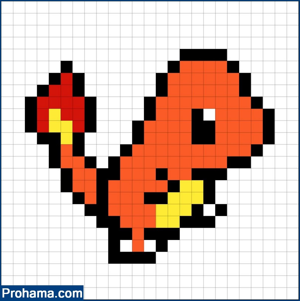 Pixel Art Pokemon Charmander Pixel Art Pokemon Charmander