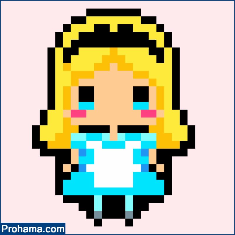 Pixel Art Alice Cute Disney Pixel Art Easy Pixel Art Grid 