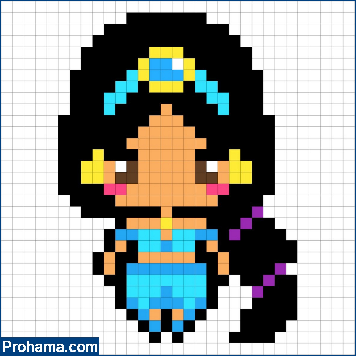 princess jasmine perler beads