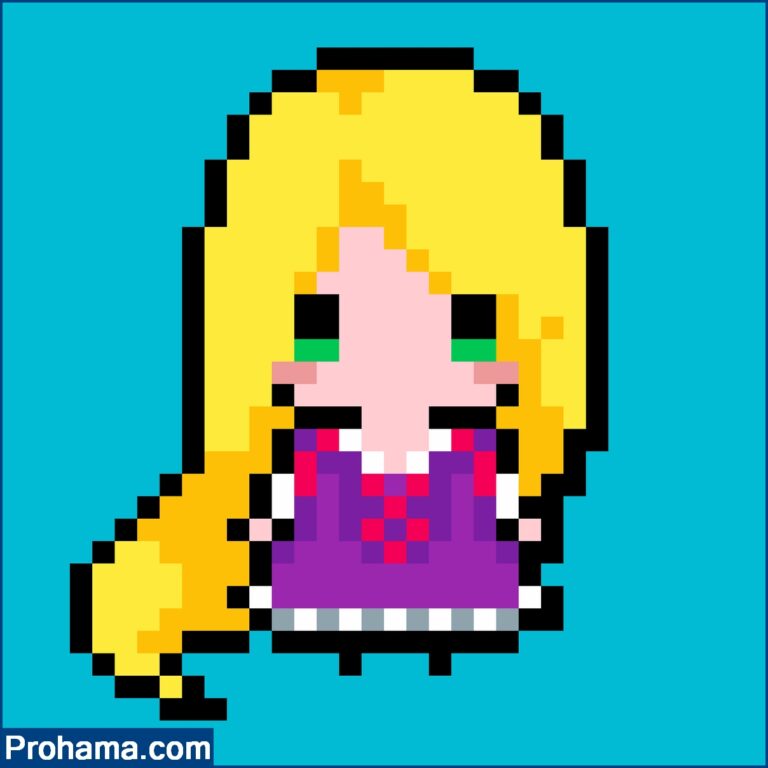 Rapunzel Pixel Art | Disney Pixel Art Easy | Cute Pixel Art Ideas