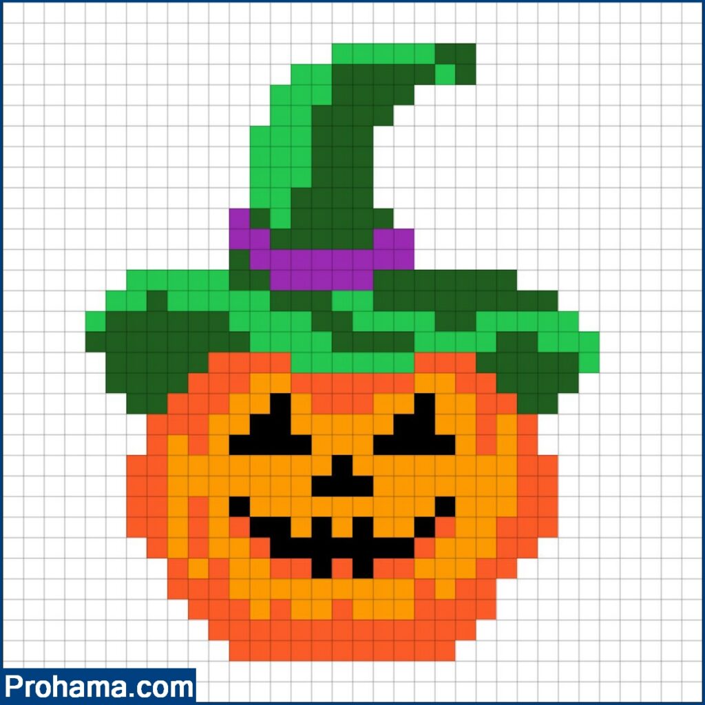 Pixel Art Halloween | Pumpkin Pixel Art | Pixel Art Ideas