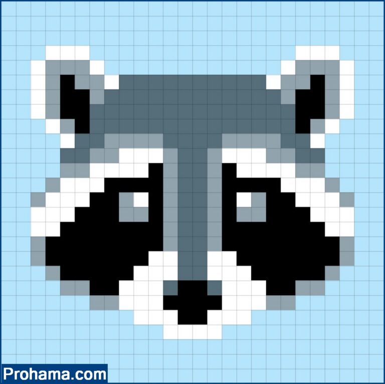 Raccoon Pixel Art | Simple Pixel Art