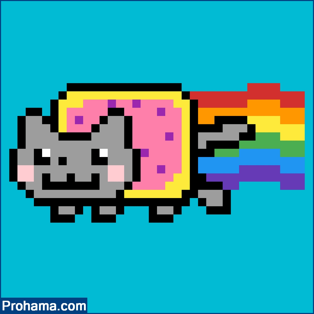 rainbow cat fuse bead design