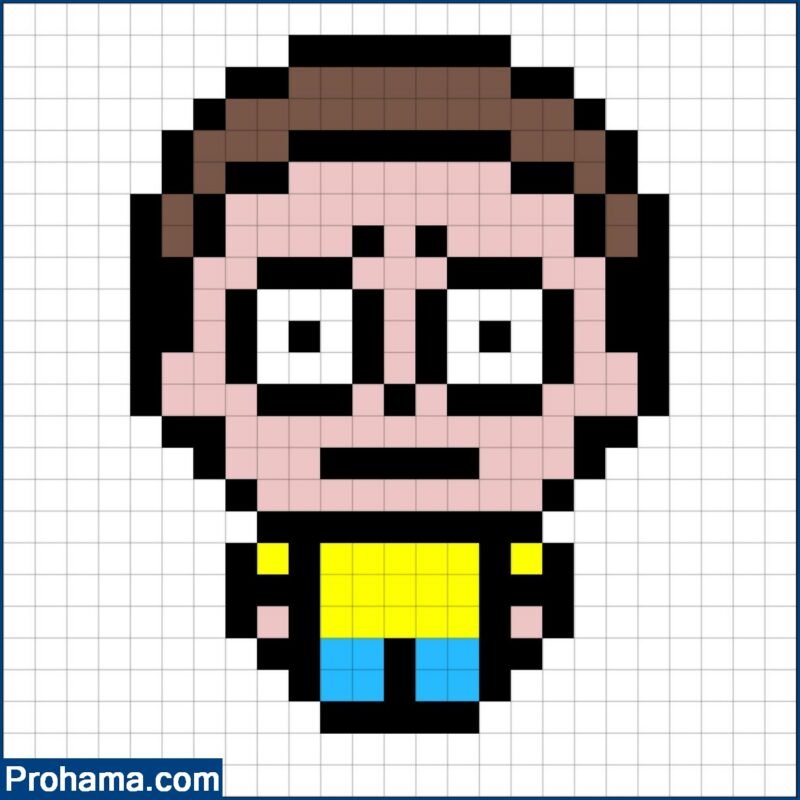 Pixel Rick Rick And Morty Pixel Art | Easy Pixel Art Grid | Simple Pixel Art