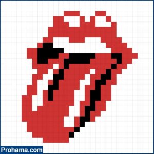Rolling Stones Logo | Cool Pixel Art