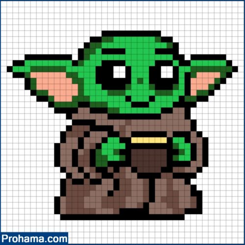 Baby Yoda Pixel Art | Star Wars Pixel Art | 32x32 Pixel Art