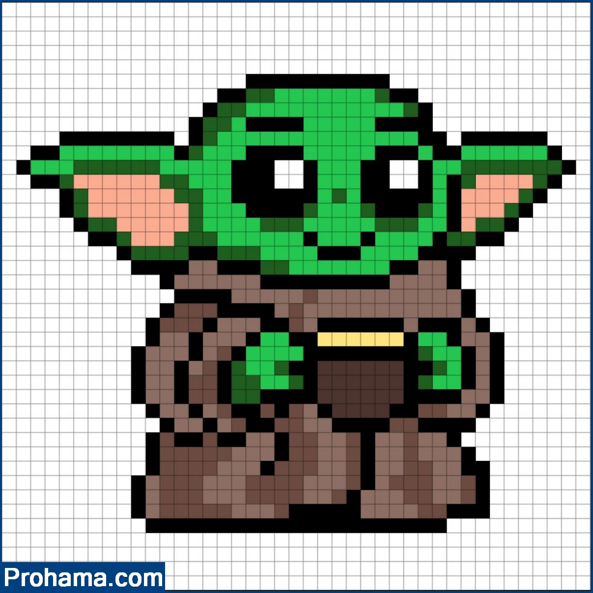 Baby Yoda cross stitch pattern