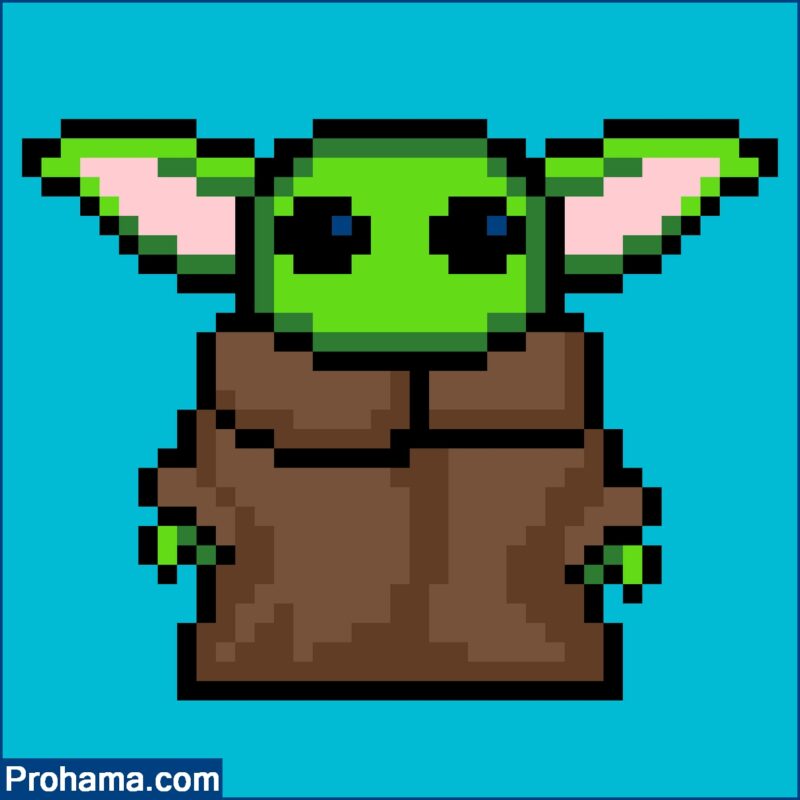 Pixel Art Baby Yoda | Easy Cute Pixel Art | Cute Pixel Art Ideas