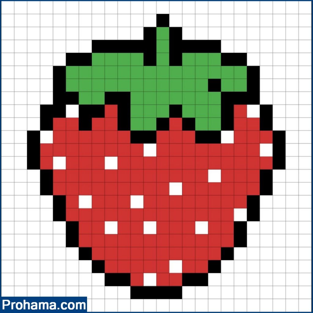 Strawberry Pixel Art | Pixel Art Fruit