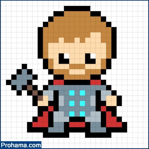 Thor Pixel Art | Avengers Pixel Art