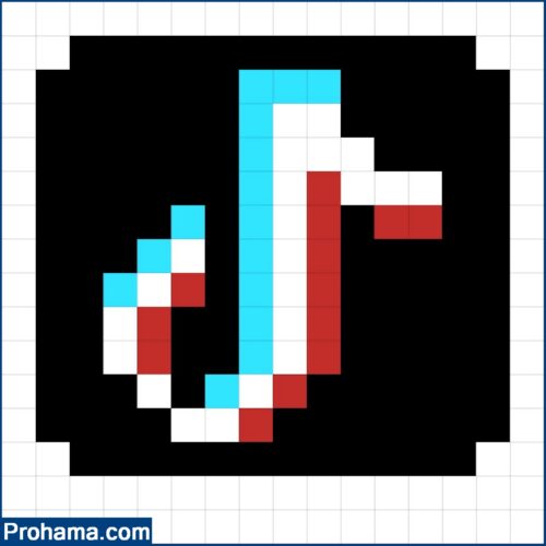 Tik Tok Logo | Tik Tok Pixel Art | 16x16 Pixel Art