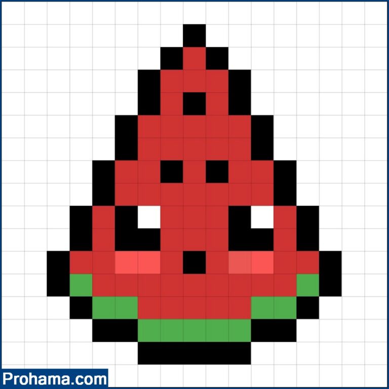 Easy Watermelon Pixel Art Pixel Art Fruit