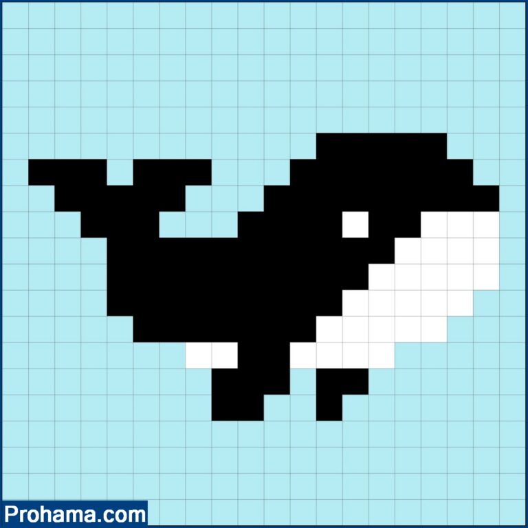 Whale perler bead pattern