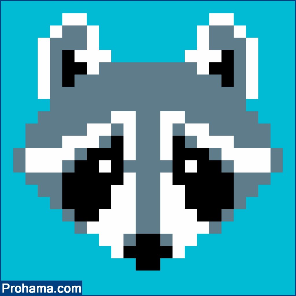 Raccoon Pixel Art | Animals Pixel Art