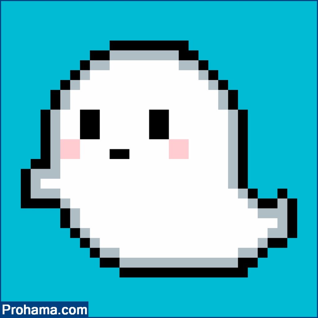 Easy Cute Pixel Art Ghost | Easy Halloween Pixel Art