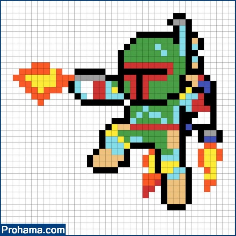Mandalorian Pixel Art | Star Wars Pixel Art | 32x32 Pixel Art
