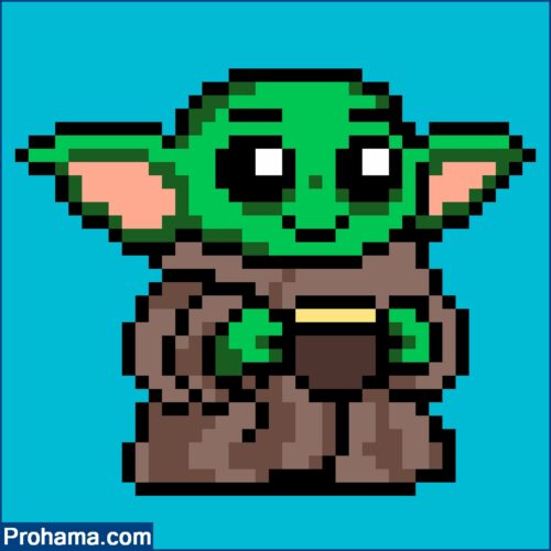 Baby Yoda Pixel Art | Star Wars Pixel Art | 32x32 Pixel Art