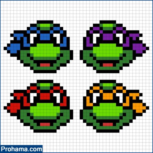 Pixel art TMNT | Ninja Turtle Pixel Art | Easy Easy Pixel Art