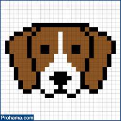 easy dog pixel art grid