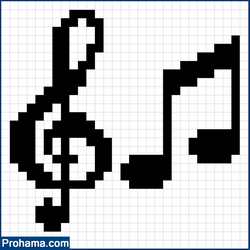 music note pixel art