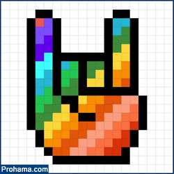 Pixel rock on emoji