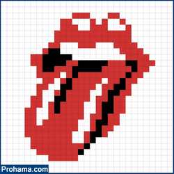 Rolling stones logo pixel art