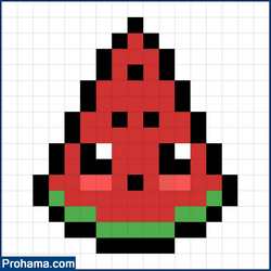 easy watermelon pixel art